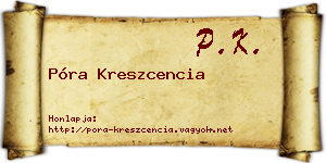 Póra Kreszcencia névjegykártya